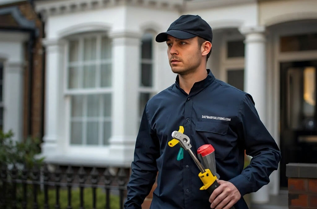 Emergency plumber repairing kitchen tap leak in kent